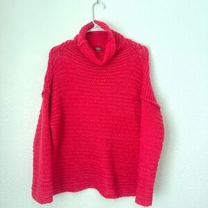 Aerie Turtleneck Loose Fit Sweater Women’s S Neon Pink Knit Pullover
